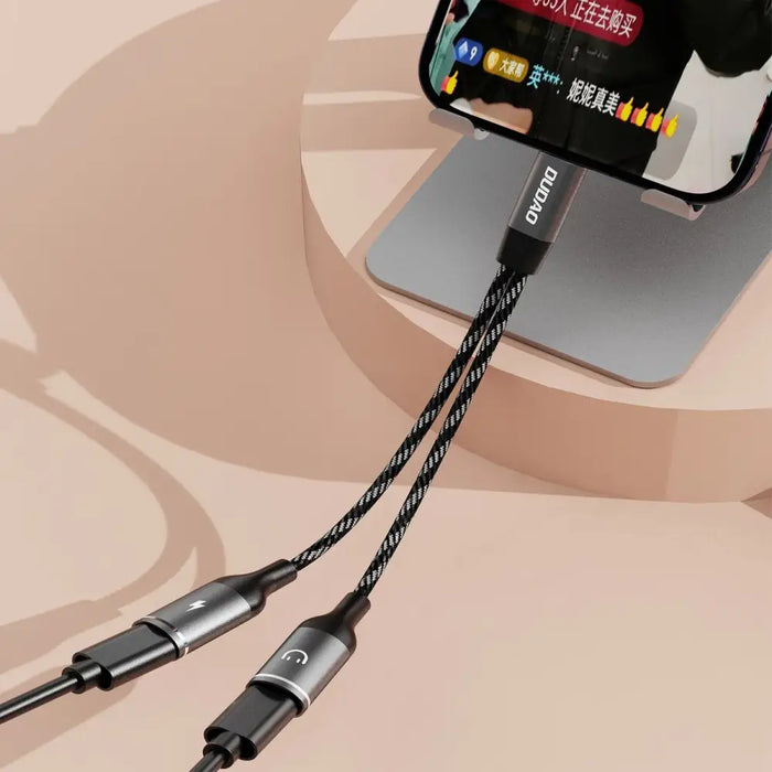 Dudao L13C+ 2in1 USB-C Adapter - Gray - USB adapters<<<HurtelXML
