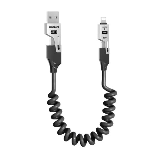 Dudao L20 Pro 4-in-1 USB-A / USB-C - Lightning / USB-C Cable - Black - Cell phone cables<<<HurtelXML