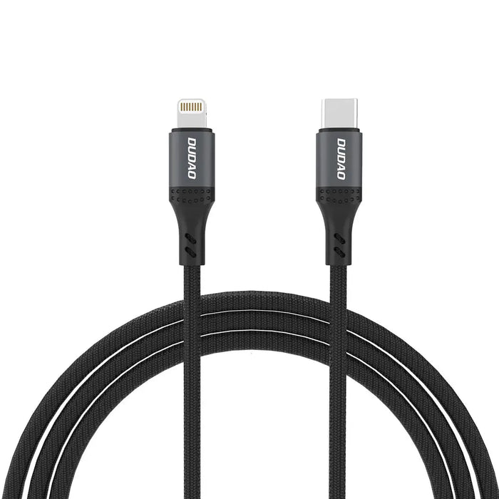 Dudao L3CL USB-C - Lightning 30W Braided Cable 1.2m - Black - Cell phone cables<<<HurtelXML