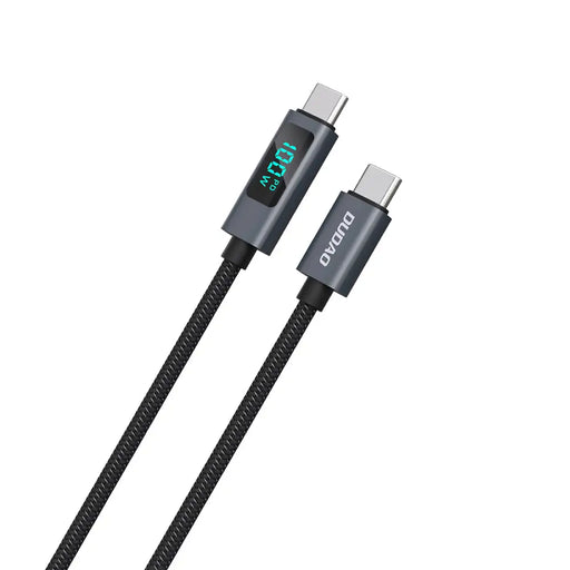 Dudao L7C USB-C - USB-C 100W Cable with LED Display 1m - Black - Cell phone cables<<<HurtelXML