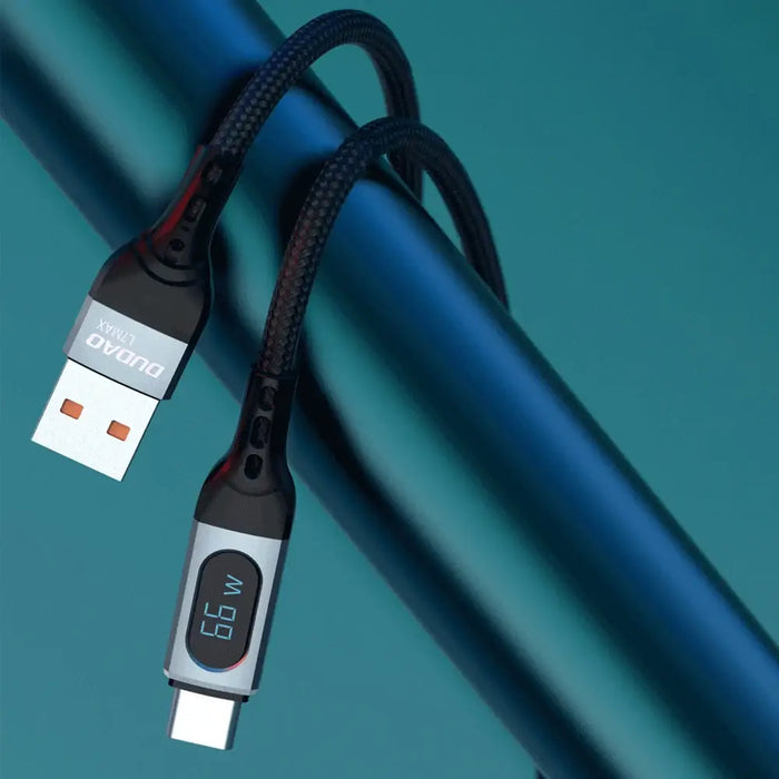Dudao L7Max USB Cable - USB Type C Fast Charging PD 66W 1m with Display - Black - Cell phone cables<<<HurtelXML