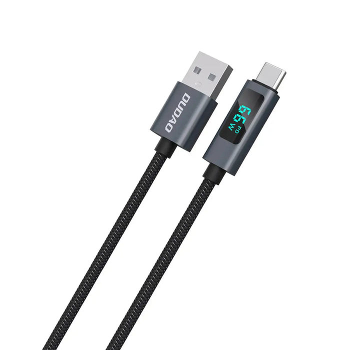 Dudao L7T USB-A - USB-C 66W Cable with LED Display 1m - Black - Cell phone cables<<<HurtelXML