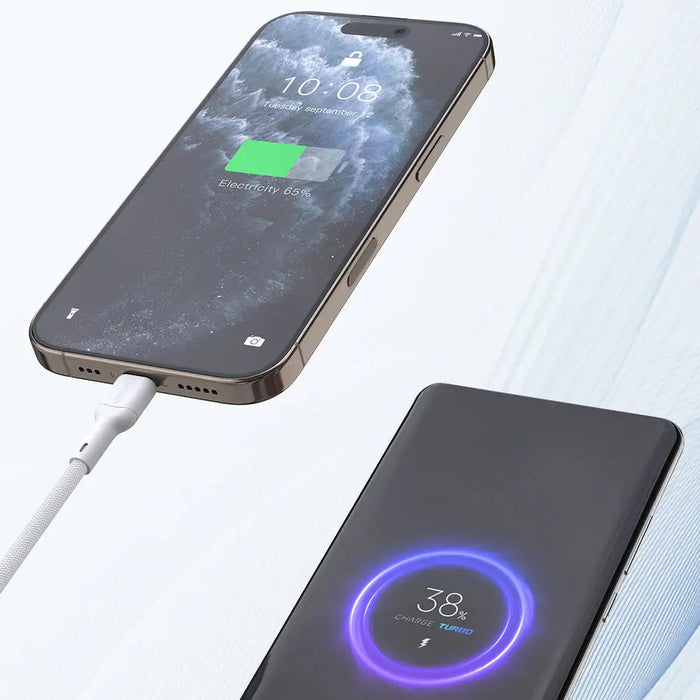 Dudao L9C 65W USB-C - USB-C 2m Cable - White - Cell phone cables<<<HurtelXML