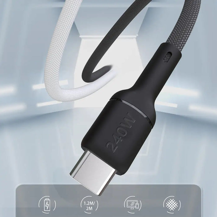 Dudao L9C Max 240W PD USB-C - USB-C Cable 1.2m - Black - Cell phone cables<<<HurtelXML