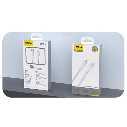 Dudao L9X 30W USB-C - Lightning Cable 1m - White - Cell phone cables<<<HurtelXML