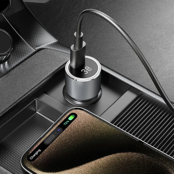 Dudao R14 USB-C 30W PD car charger - silver - Cell phone USB charger<<<HurtelXML