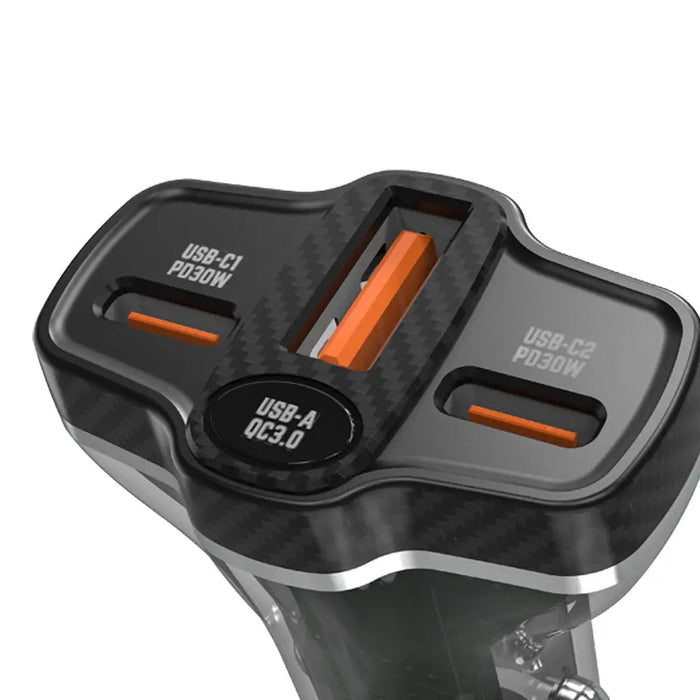 Dudao R78 78W Car Charger USB-C PD / 2xUSB-A QC - Black - Cell phone USB charger<<<HurtelXML