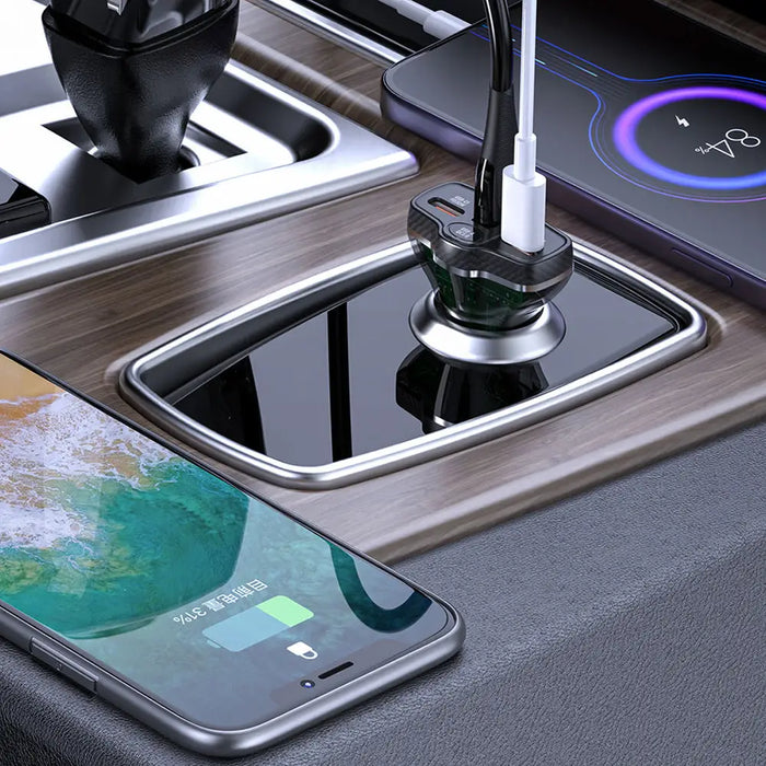 Dudao R78 78W Car Charger USB-C PD / 2xUSB-A QC - Black - Cell phone USB charger<<<HurtelXML