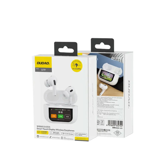 Dudao U19 in-ear TWS wireless Bluetooth 5.3 headphones with LED display - white - Headphones and speakers<<<HurtelXML