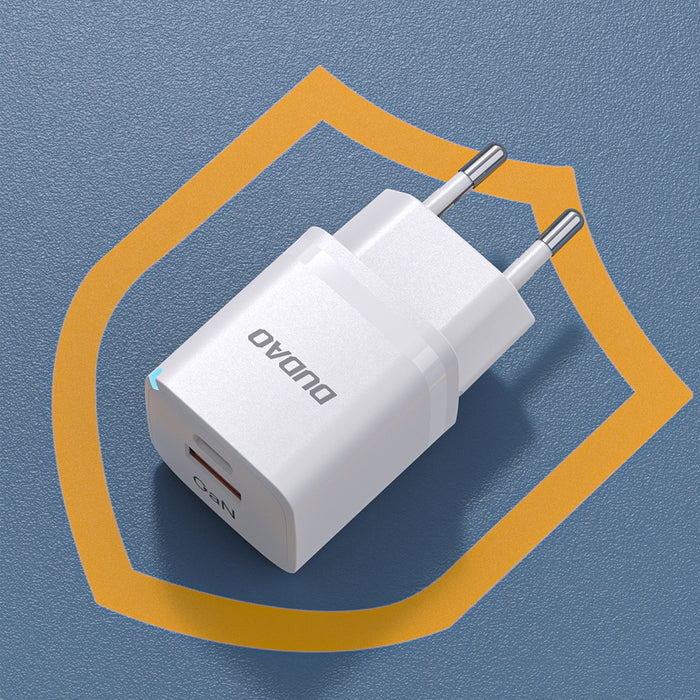 Wall charger GaN 33W PPS USB C/USB Dudao A13Pro - white