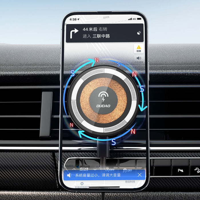 Magnetic holder with MagSafe inductive charger for cockpit/air vent 15W Dudao F12MAX+ - black