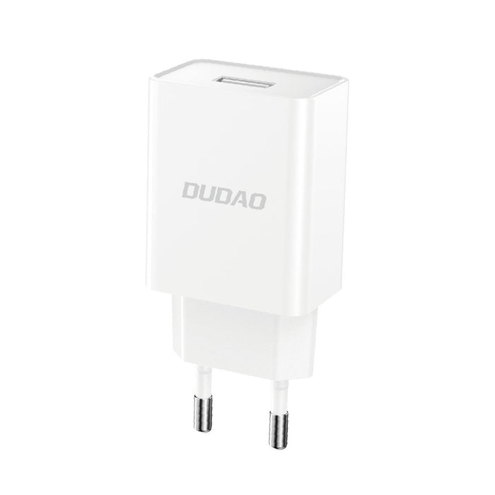 Dudao A4EU USB-A 2.1A wall charger - white + USB-A - USB-C cable