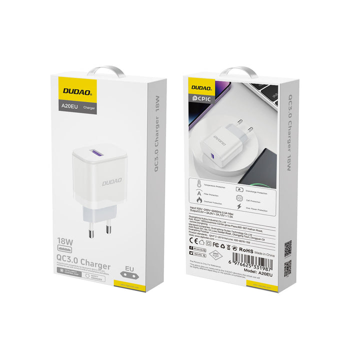 Dudao A20EU USB-A 18W network charger - white