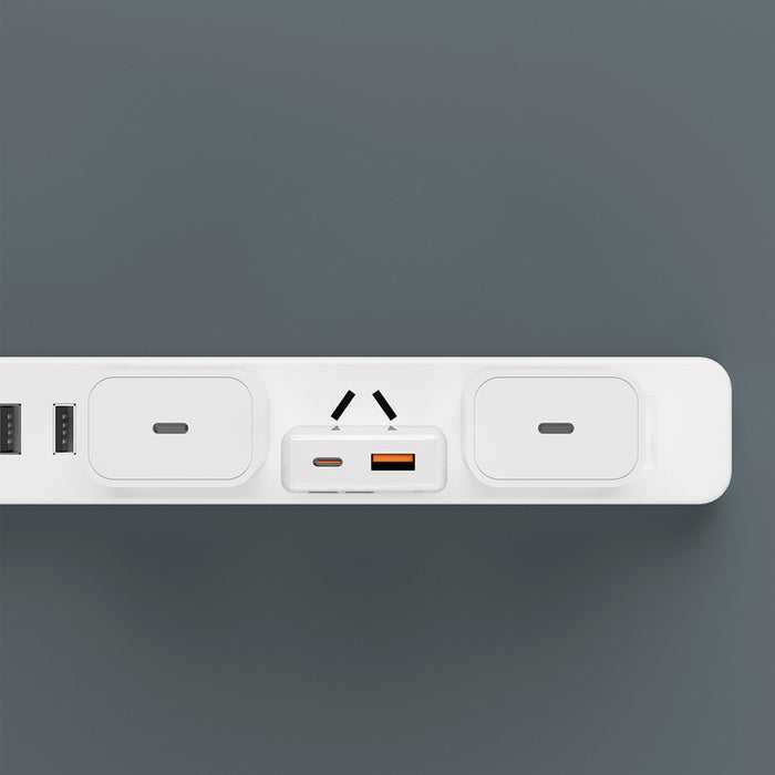 GaN Dudao A30EUL 30W USB-A / USB-C Wall Charger + USB-C - Lightning Cable - White