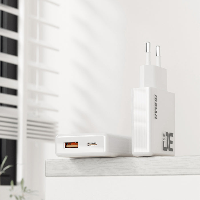 GaN Dudao A30EU 30W USB-A / USB-C Wall Charger - White