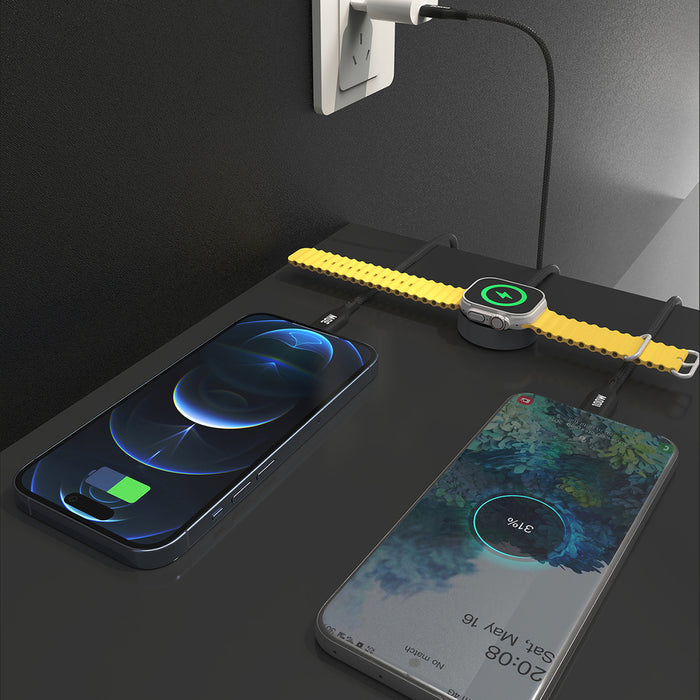 Apple Watch Dudao A12Max+ PD 100W 3in1 Charger Cable: USB-C Lightning 1.2m - Black