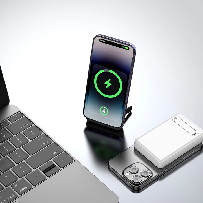 Powerbank Dudao K14S+ 10000mAh 20W USB-A / USB-C / MagSafe with stand - white