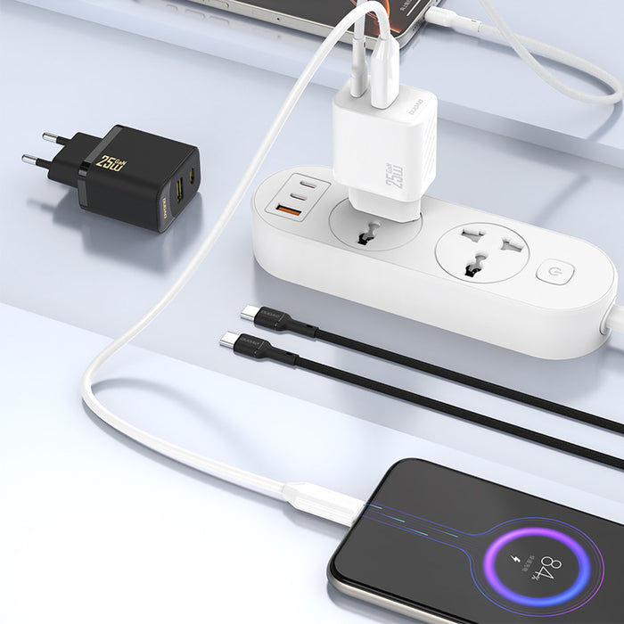 Dudao A26T GaN 25W USB-A, USB-C Charger - Black