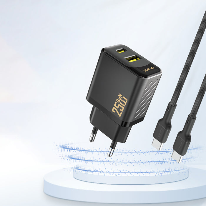 Dudao A26T GaN 25W USB-A, USB-C Charger - Black
