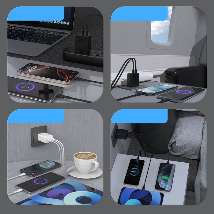 Dudao A29 65W GaN Wall Charger 2 x USB-C + 1 x USB-A - Black