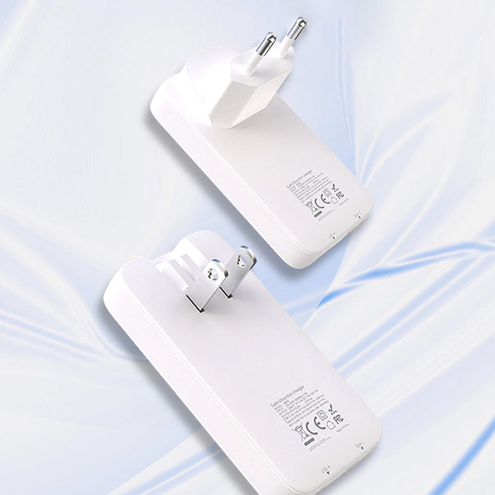 Dudao A65Q 65W GaN Travel Wall Charger USB-A / USB-C PD Ultra-Thin EU / US - White
