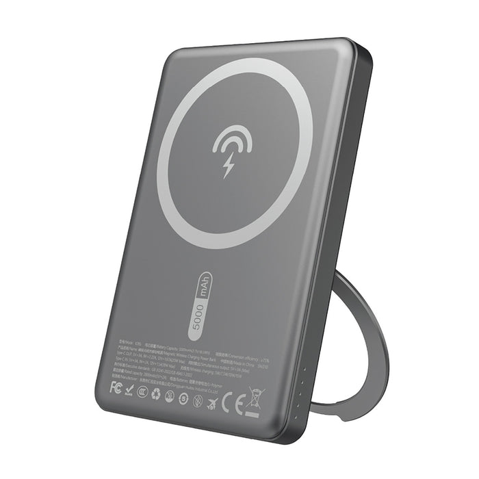 Dudao K28S 20W PD 5000mAh Powerbank with MagSafe and Stand - Gray