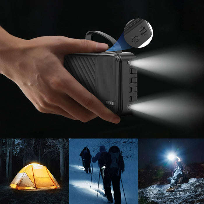 Dudao K11 Max 30000mAh Powerbank with Built-in Cables - Black