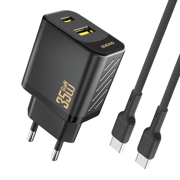 Dudao A27 MaxC 35W GaN Wall Charger + USB-C Cable - Black