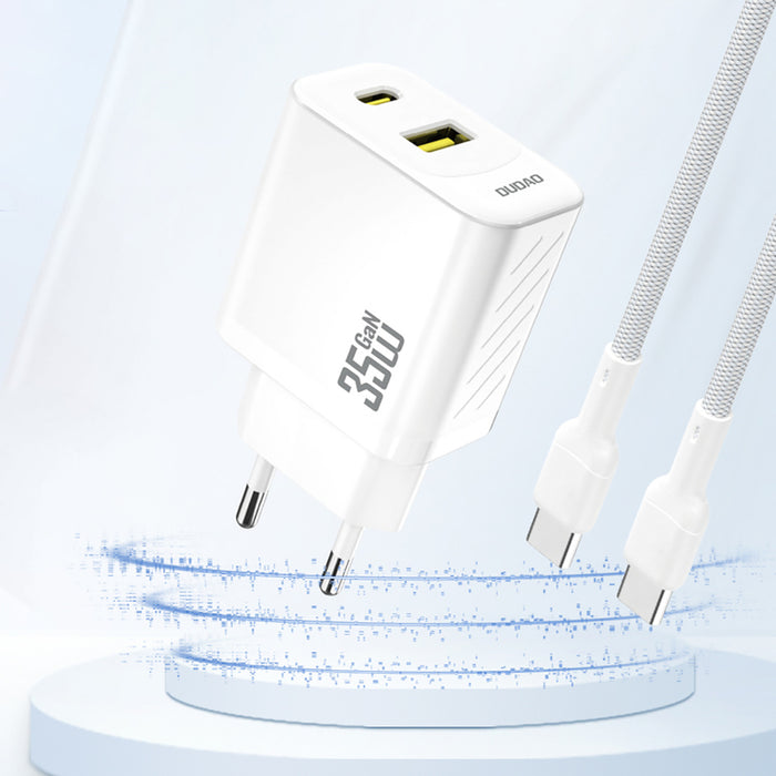 Dudao A27 MaxC 35W GaN Wall Charger + USB-C Cable - White