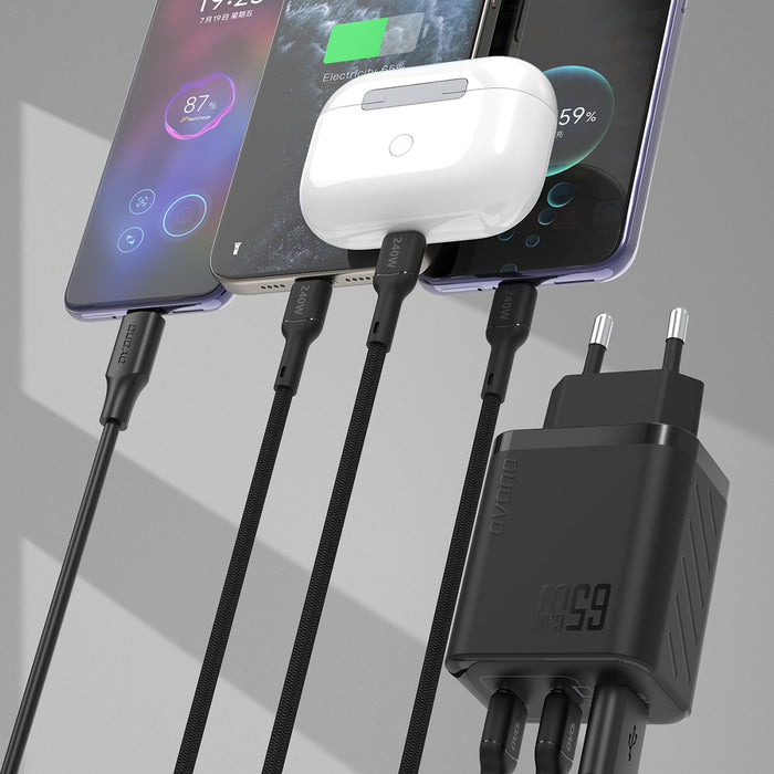 Dudao A29C 65W GaN Wall Charger + USB-C Cable - Black