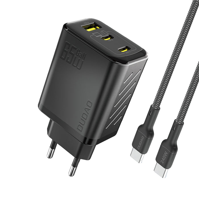 Dudao A29C 65W GaN Wall Charger + USB-C Cable - Black