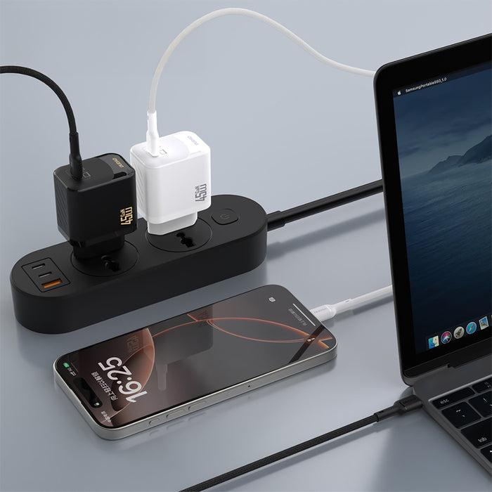 Dudao A28C 45W GaN Wall Charger + USB-C Cable - Black