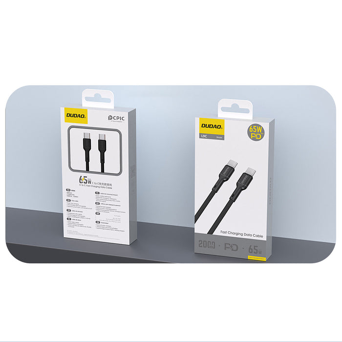 Dudao L9C 65W USB-C - USB-C 2m Cable - Black