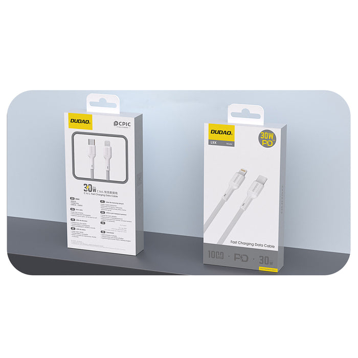 Dudao L9X 30W USB-C - Lightning Cable 2m - White