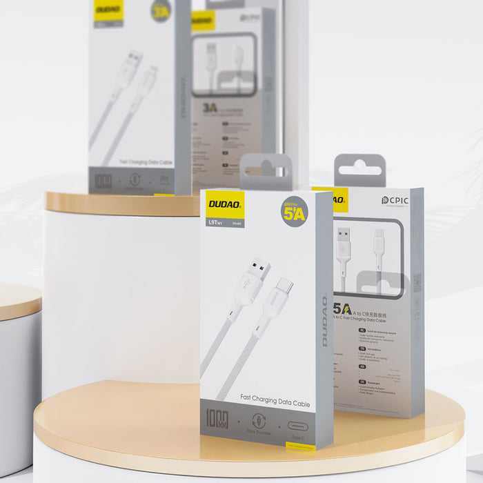 Dudao L9T 5A USB-A - USB-C Cable 1m - White
