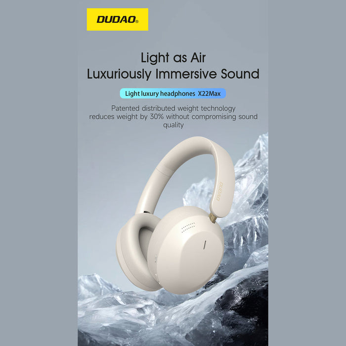Dudao X22 Max Wireless On-Ear Bluetooth Headphones with ANC - Beige