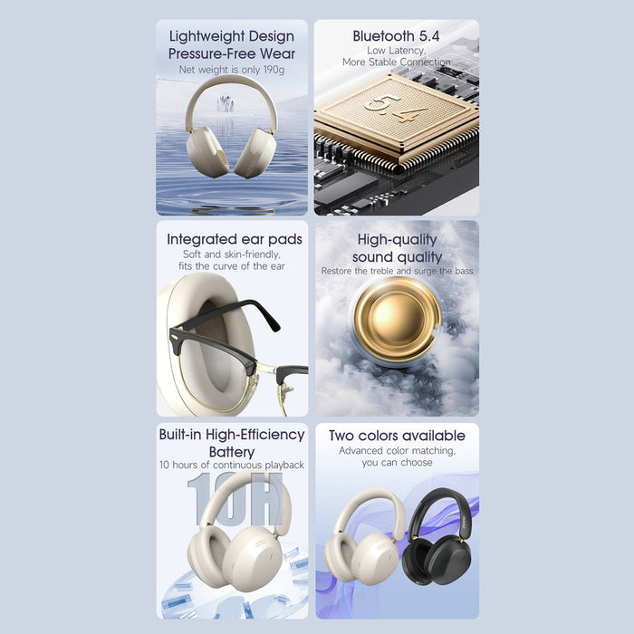 Dudao X22 Max Wireless On-Ear Bluetooth Headphones with ANC - Beige