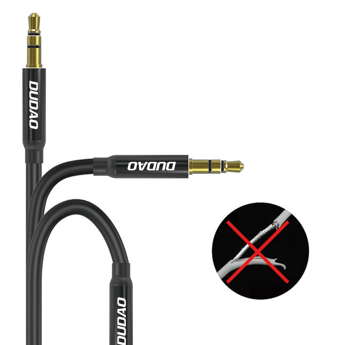 Dudao L12S AUX cable mini jack 3.5mm 1m 3-pole stereo - black