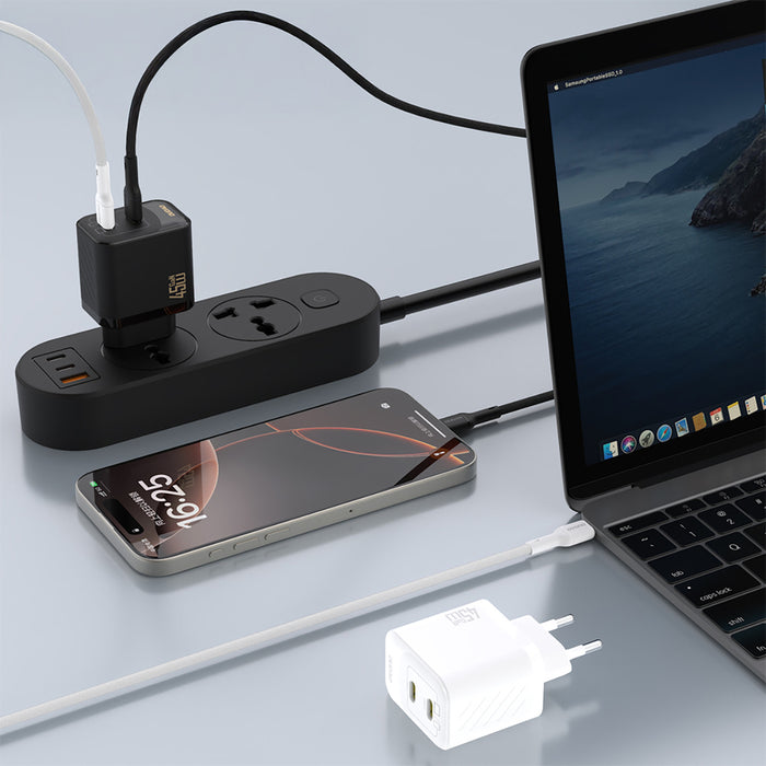 Dudao A28PEU PD 45W GaN 2xUSB Wall Charger - Black
