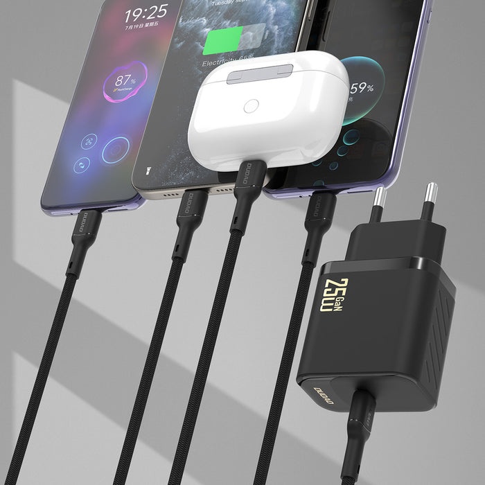 Dudao A27CEU PD 25W GaN SB-C Wall Charger with USB-C Cable - Black
