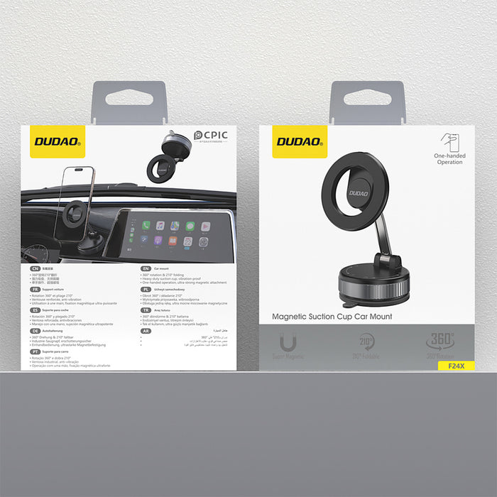 Dudao F24X MagSafe Compatible Car Holder with Suction Cup - Black