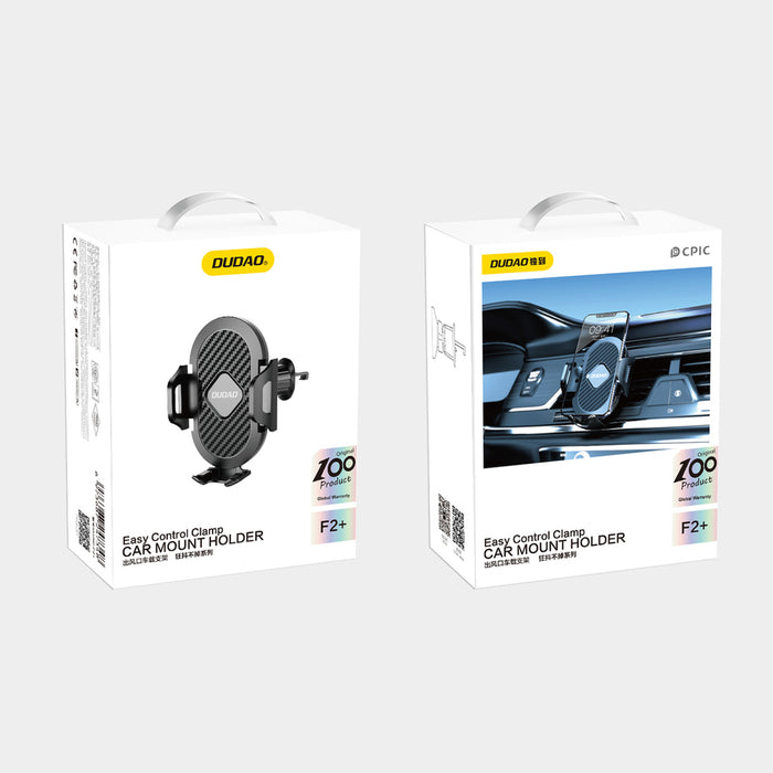 Dudao F2+ smartphone holder for the air vent with clamp - black