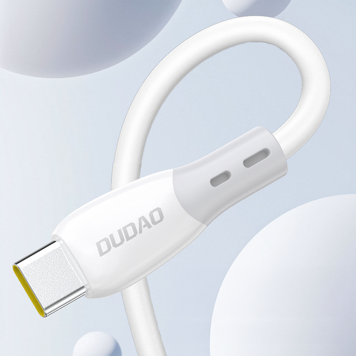 Dudao L25ST 5 A USB-A - USB-C Cable with Soft Silicone Braid 1 m - White