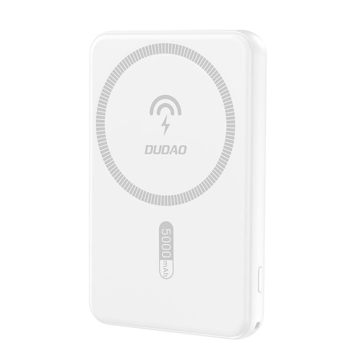 Dudao K14S Magnetic Power Bank 20W 5000mAh 1x USB-A 1x USB-C - White