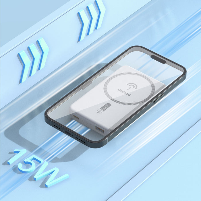 Dudao K14S Magnetic Power Bank 20W 5000mAh 1x USB-A 1x USB-C - White