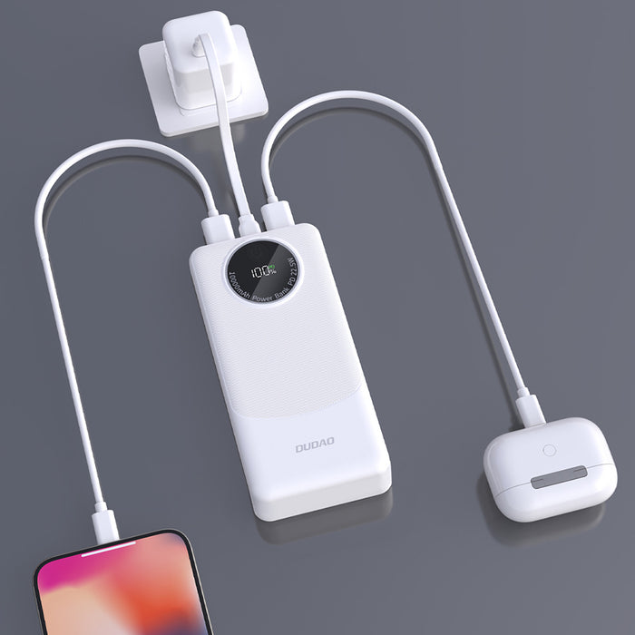Dudao K12Pro Power Bank 22.5W PD 20000mAh USB-A, USB-C - White