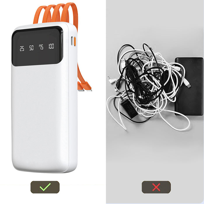 Dudao K6Pro Universal 10000mAh Power Bank with USB Cable, USB Type C, Lightning white (K6Pro-white)
