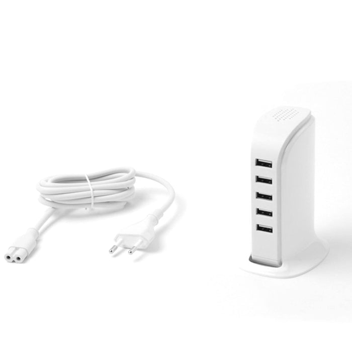 Dudao 5x USB charger with built-in EU power cable white (A5EU)