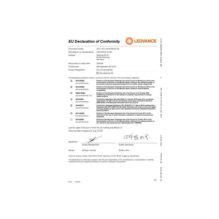 DULUX L55LED 25W/840 230VHF 2G11 LEDVANCE - Диодни тела индустриални<<<Източници на светлина<<<AmperelB2B