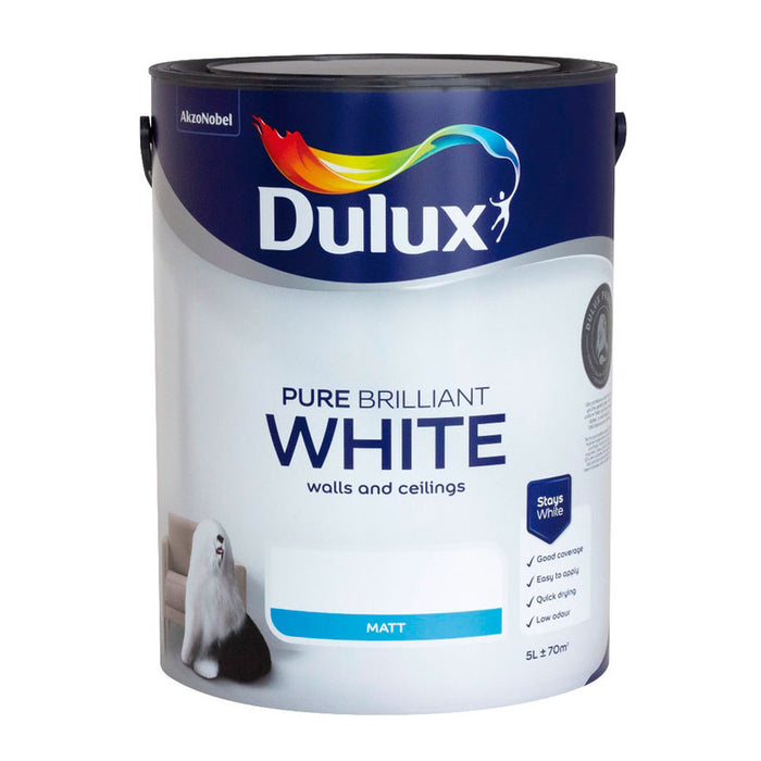 INTERIOR PAINT PURE BRILLIANT WHITE MATT DULUX